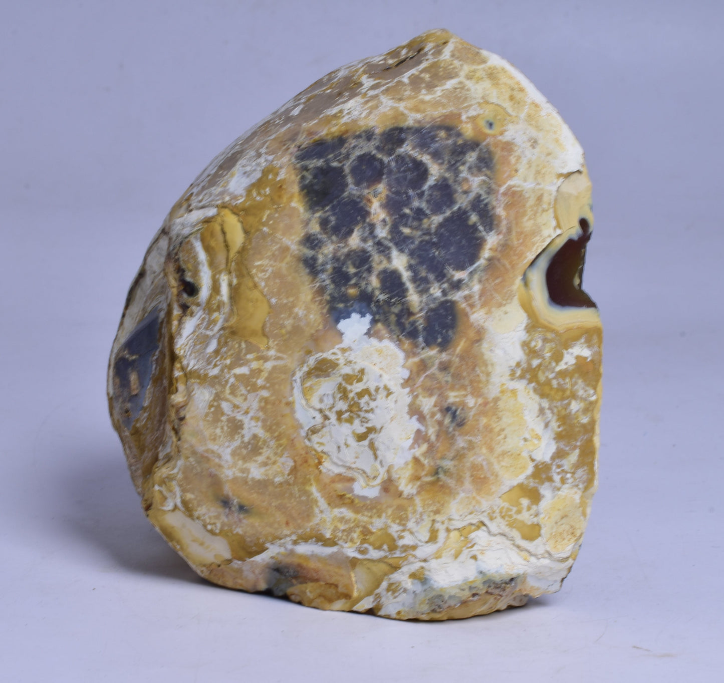 AGATE HALF with BASE CUT, POLISHED FROM BRAZIL P584