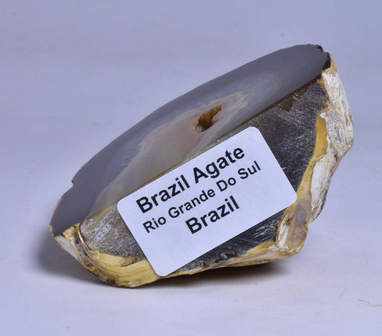 AGATE HALF with BASE CUT, POLISHED FROM BRAZIL P584