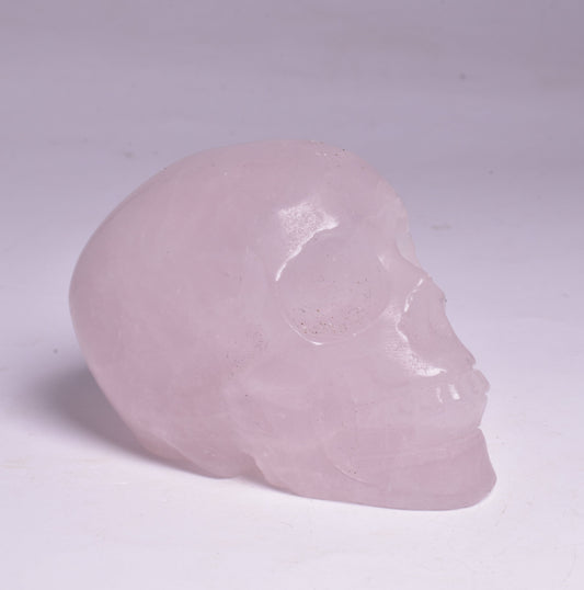 ROSE QUARTZ CRYSTAL CARVED SKULL P10