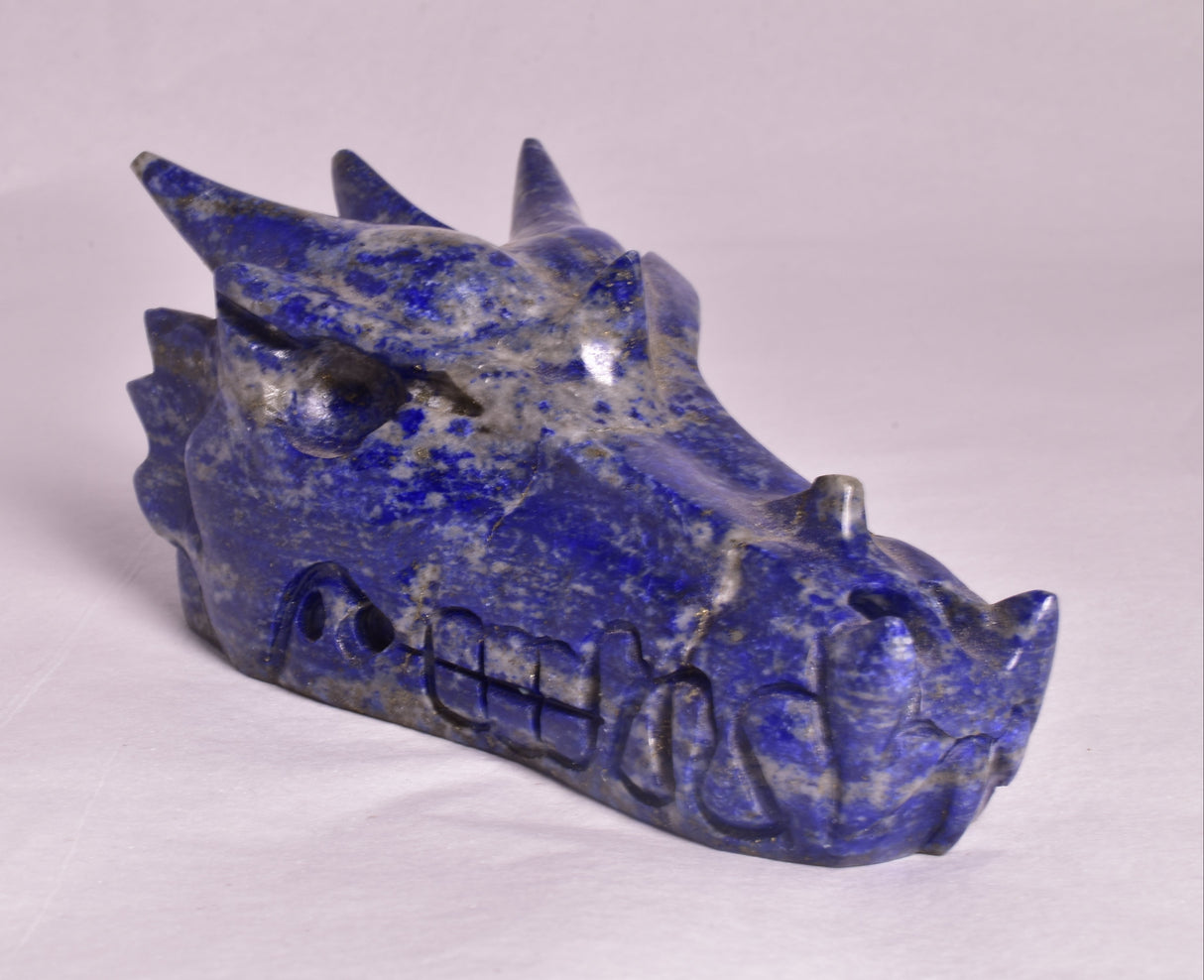 LAPIS LAZULI DRAGON HEAD CARVING P15