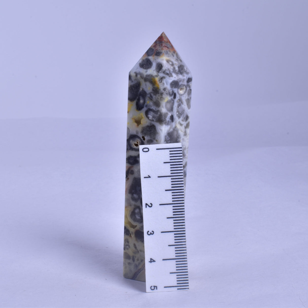 CRAZY LACE AGATE CRYSTAL 6 SIDED POINT GENERATOR P177