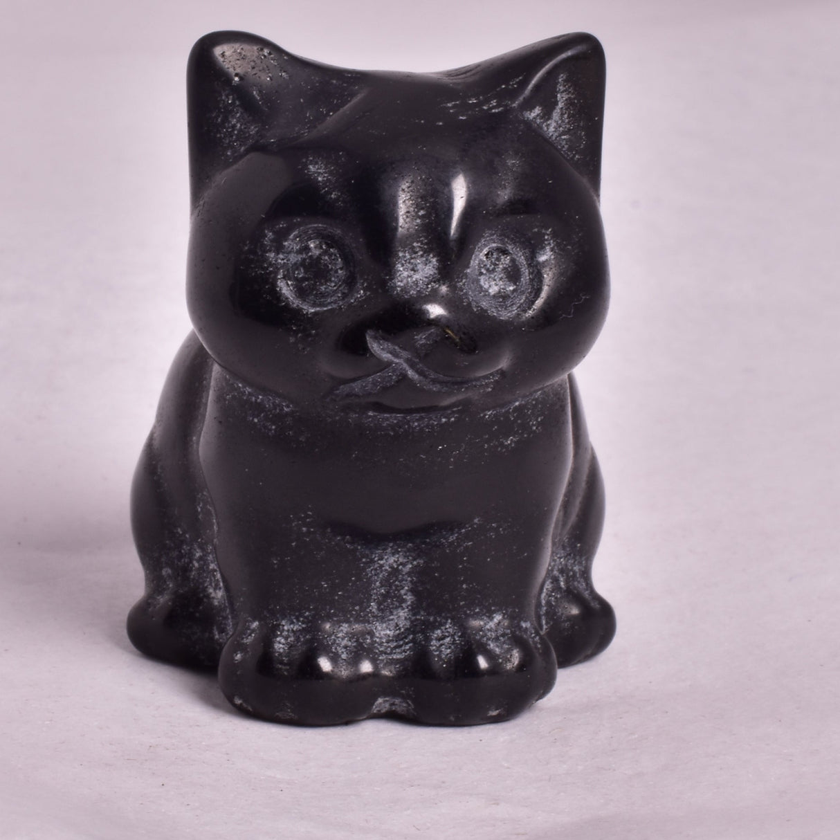 BLACK JASPER CAT CARVING P708