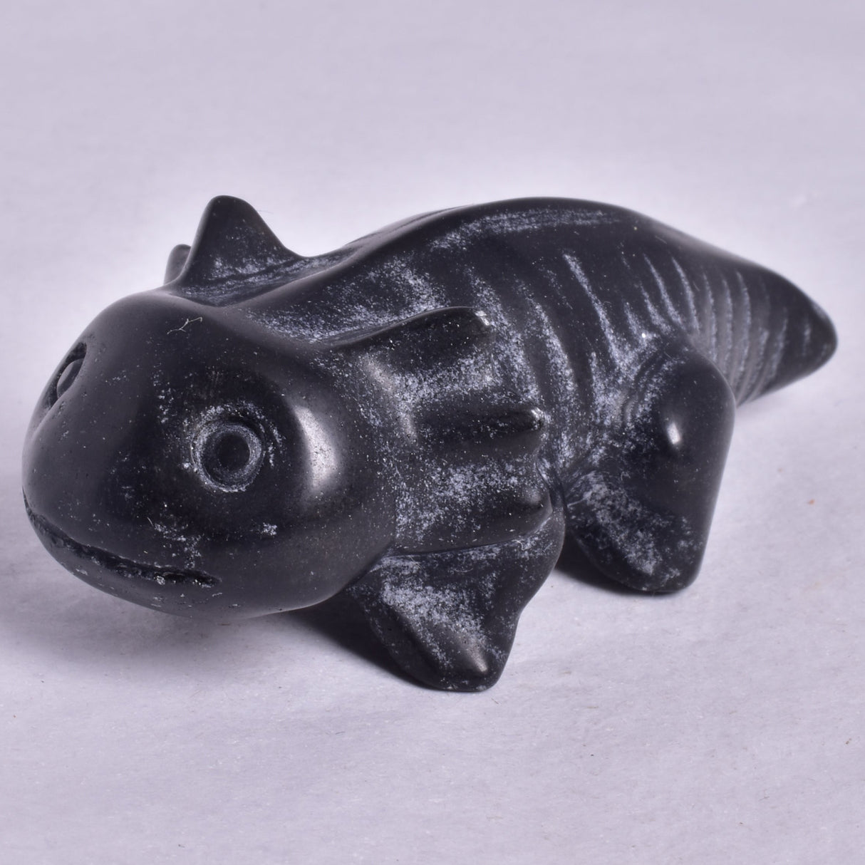 BLACK JASPER AXOLTL CARVING P421