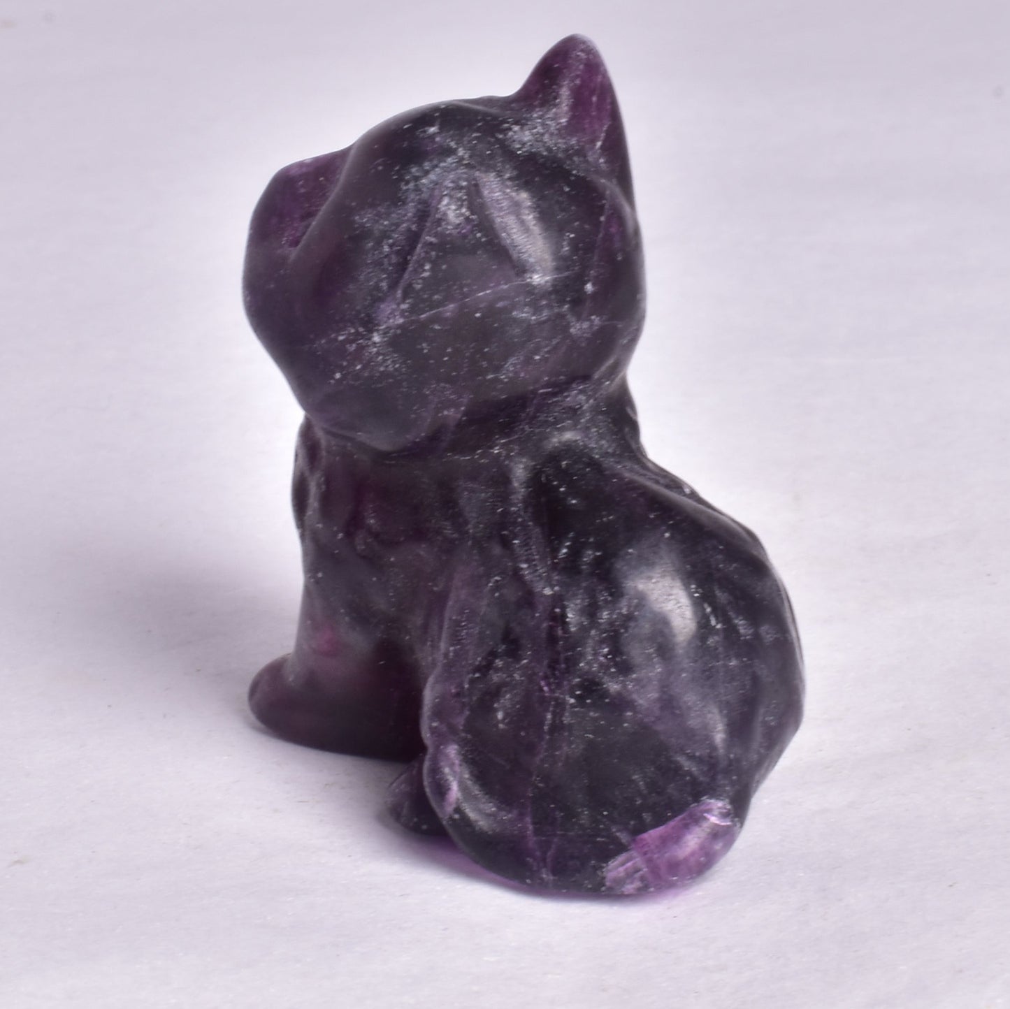 FLUORITE CAT CARVING P640