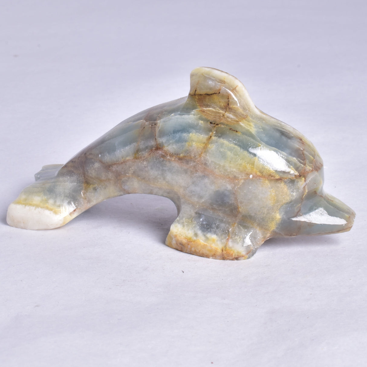 BLUE ONYX DOLPHIN CARVING P808