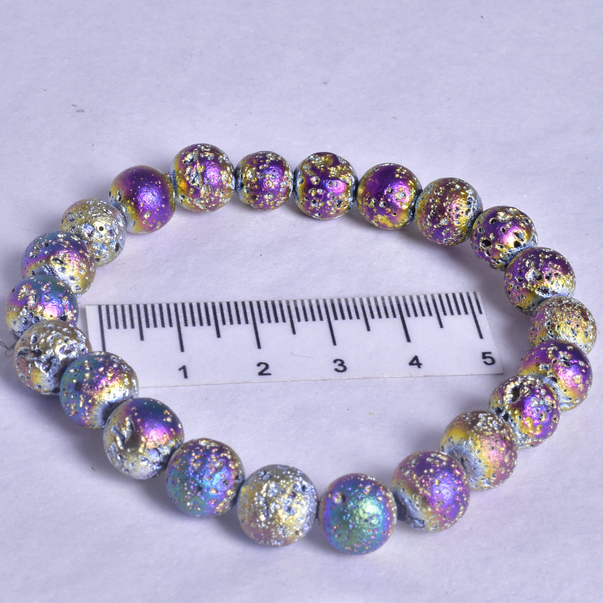 TITANIUM LAVE STONE BEADED BRACELET J131