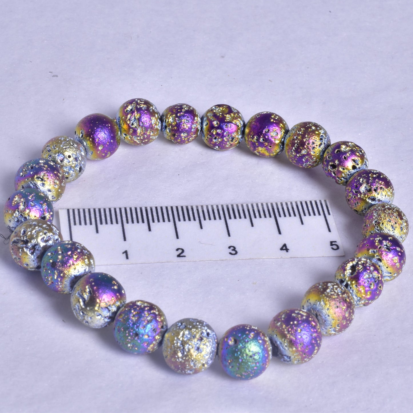 TITANIUM LAVE STONE BEADED BRACELET J131