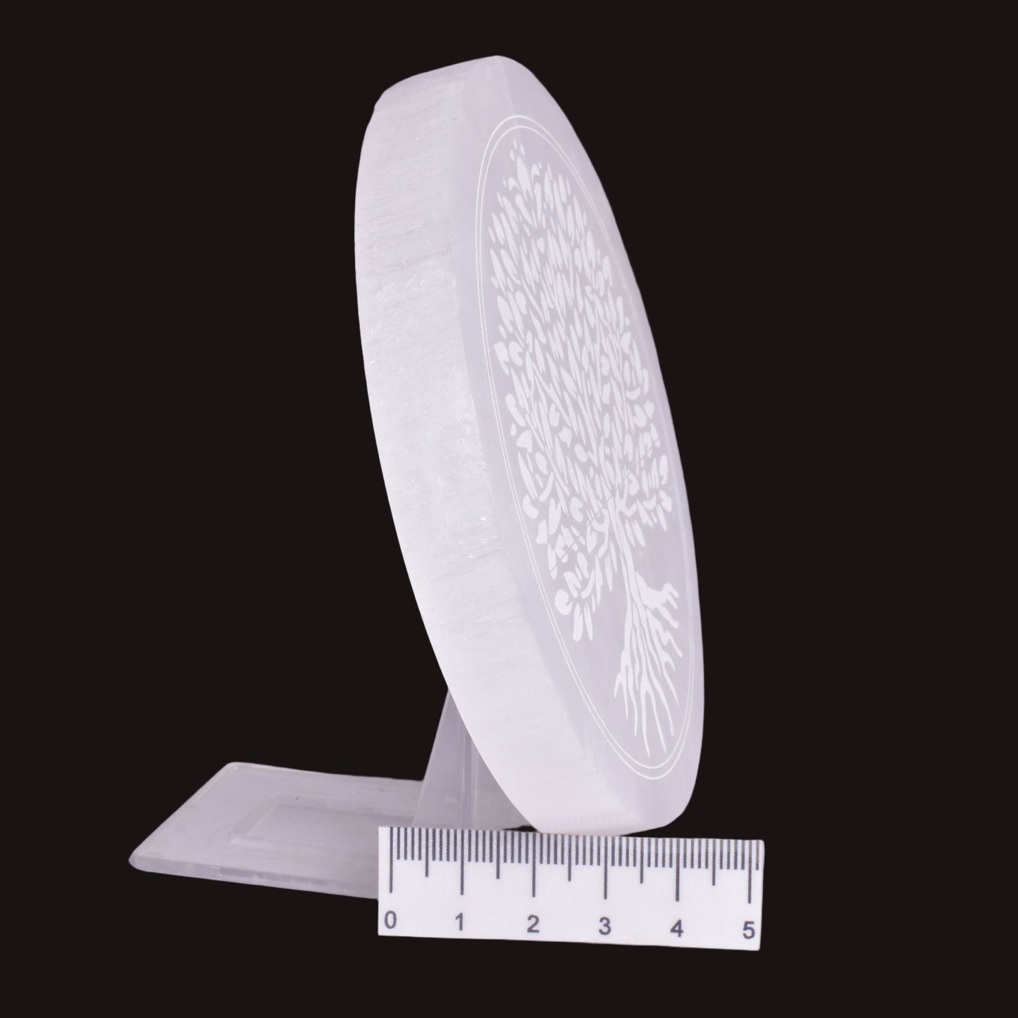 SELENITE TREE OF LIFE ROUND CHARGING PLATE SE6