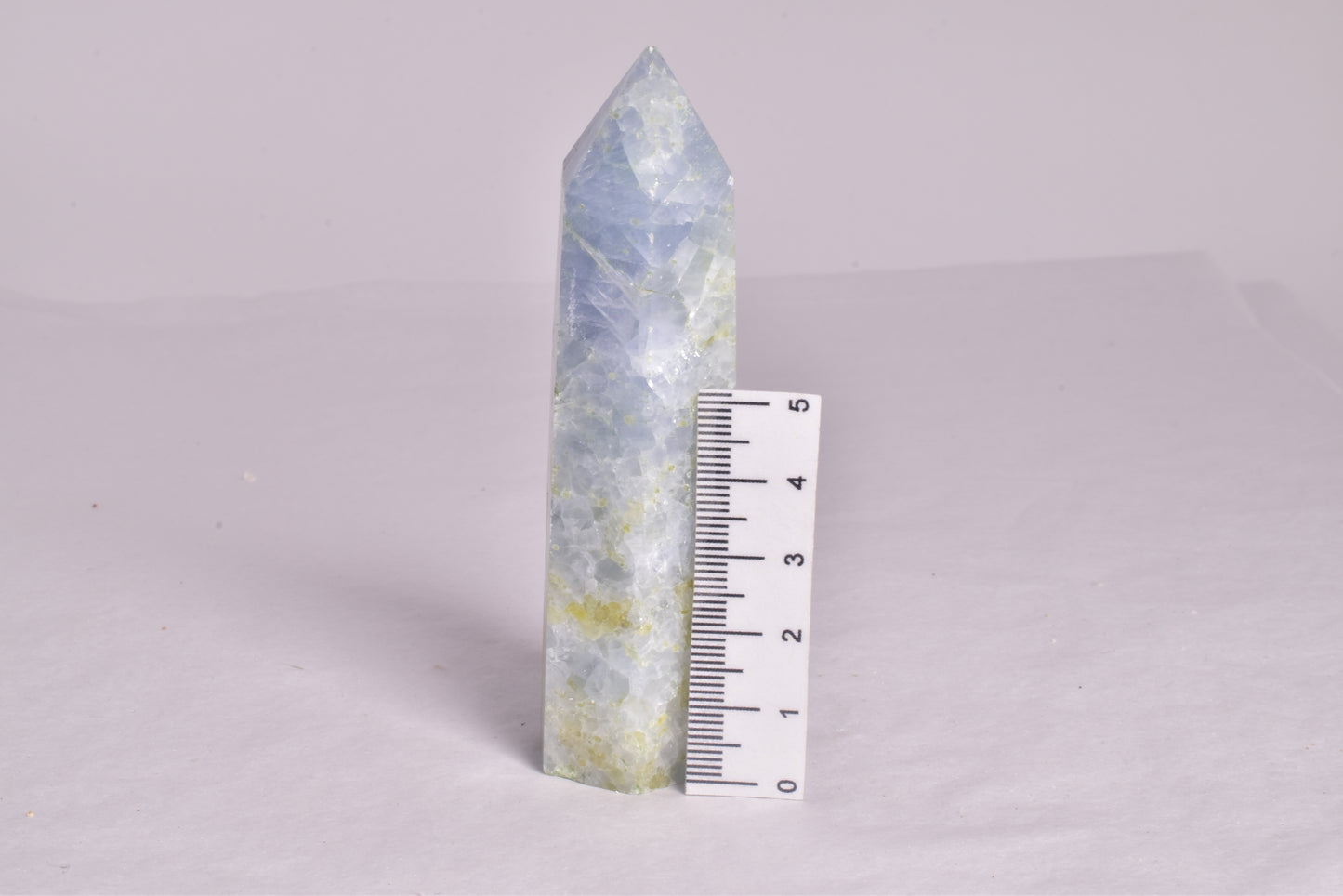 BLUE CALCITE CRYSTAL 6 SIDED POINT GENERATOR P662