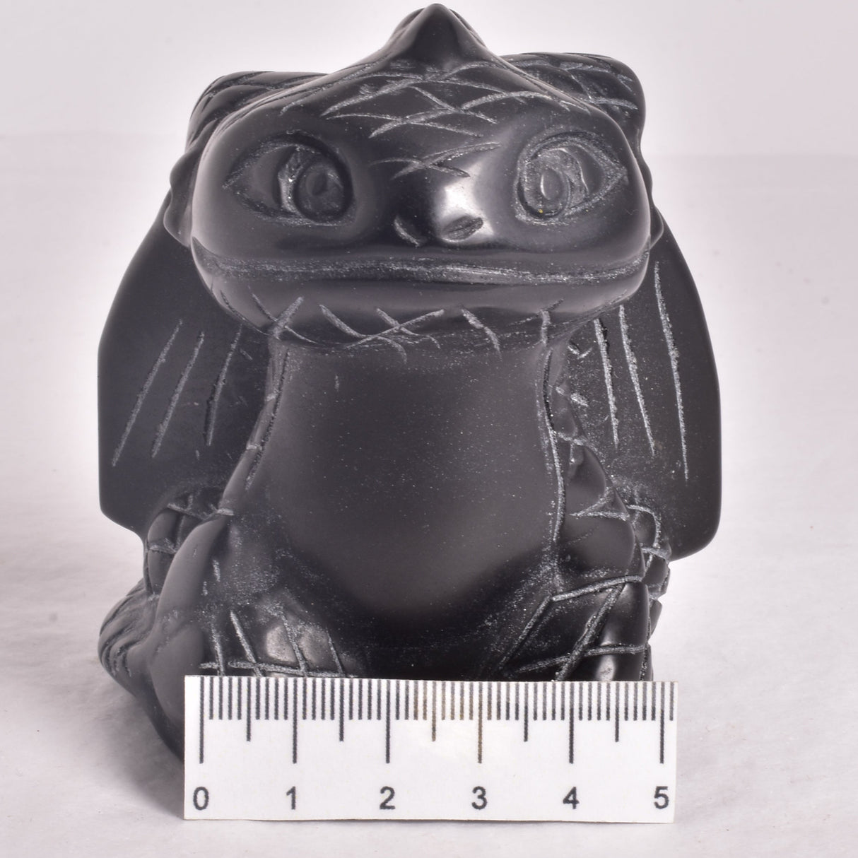 TOOTHLESS BLACK JASPER DRAGON CARVING P767
