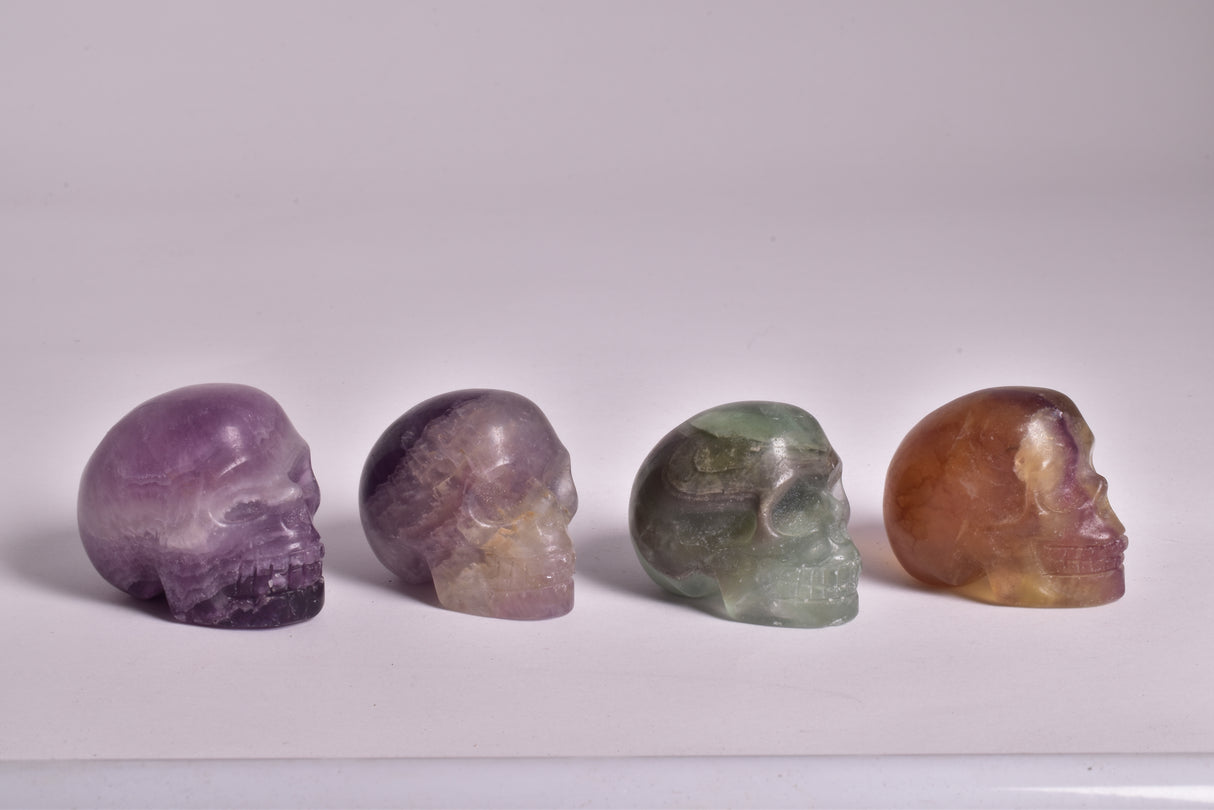 FLUORITE CRYSTAL CARVED SKULL P242