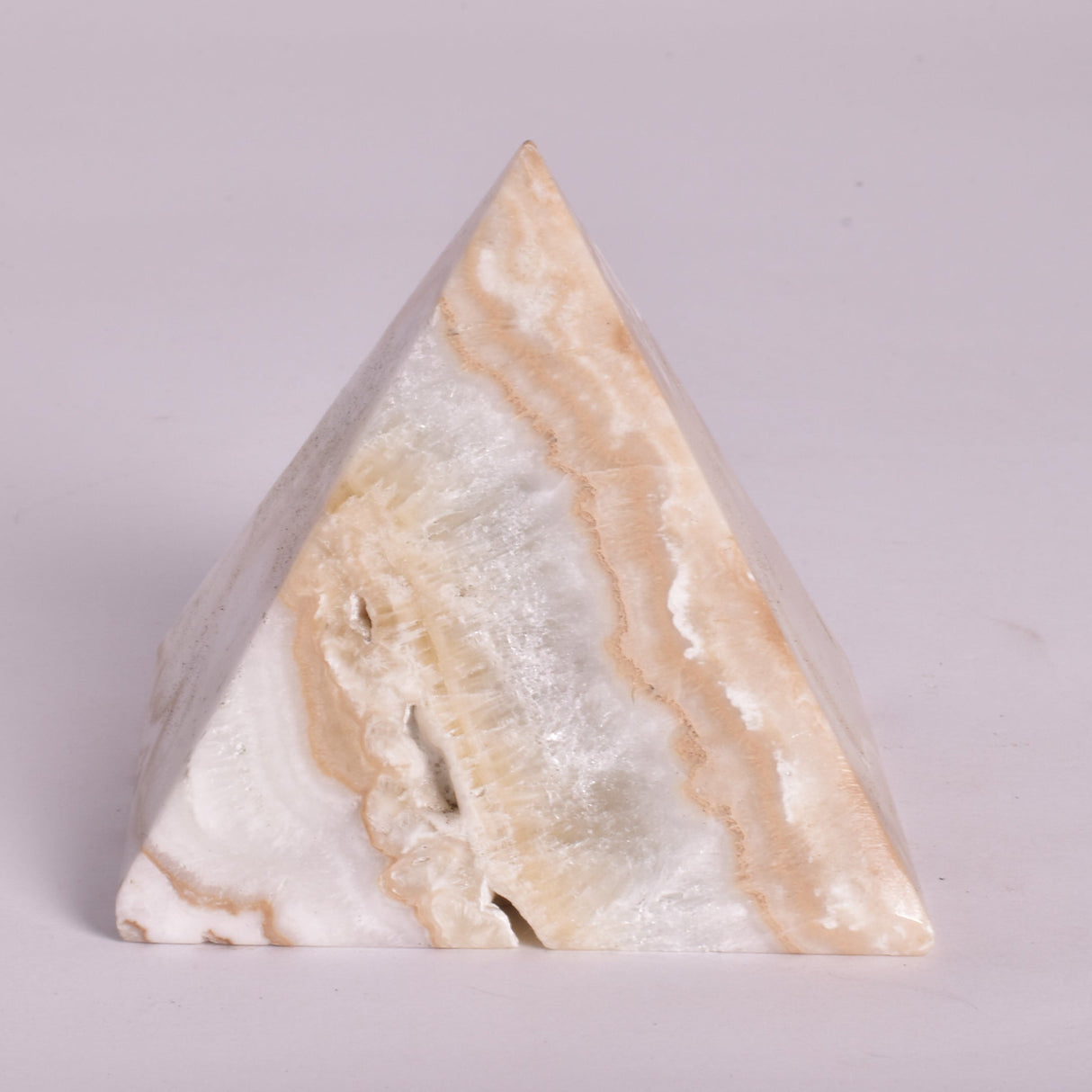 CARIBBEAN CALCITE CARVED PYRAMID P676