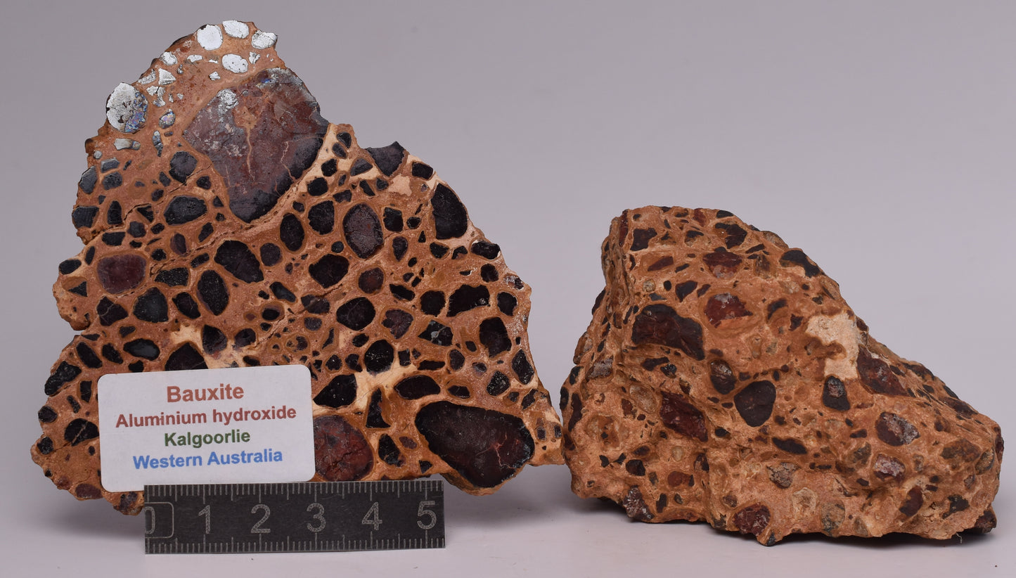 BAUXITE, Aluminium Hydroxide, Polished and rough, Australia S1299
