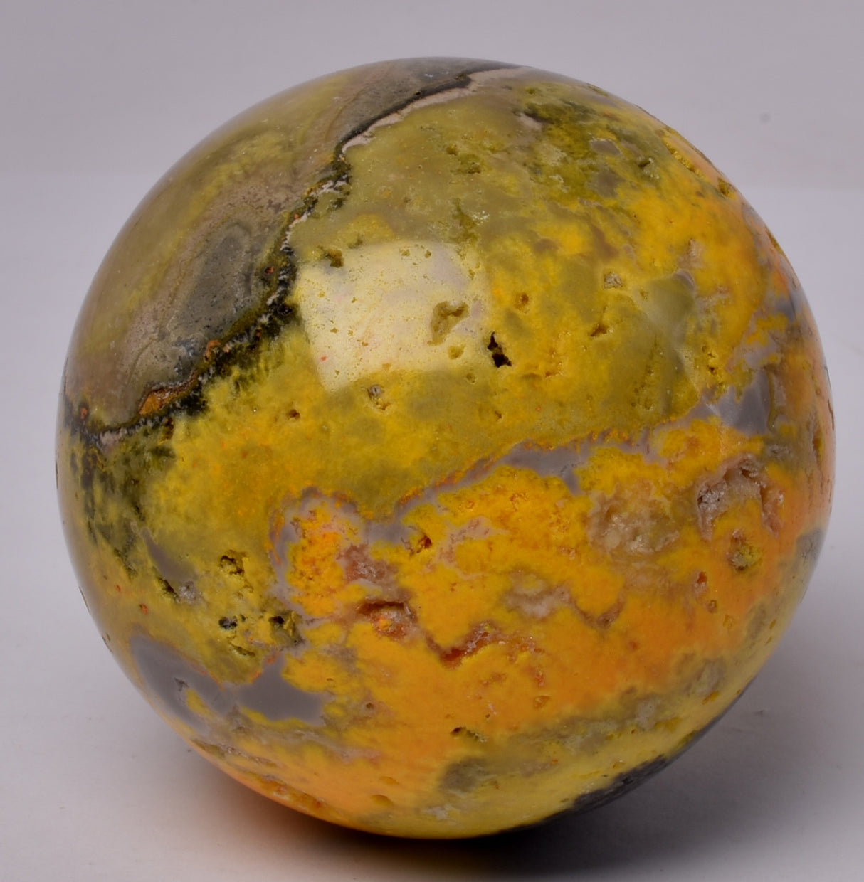 BUMBLEBEE JASPER CARVED SPHERE P779