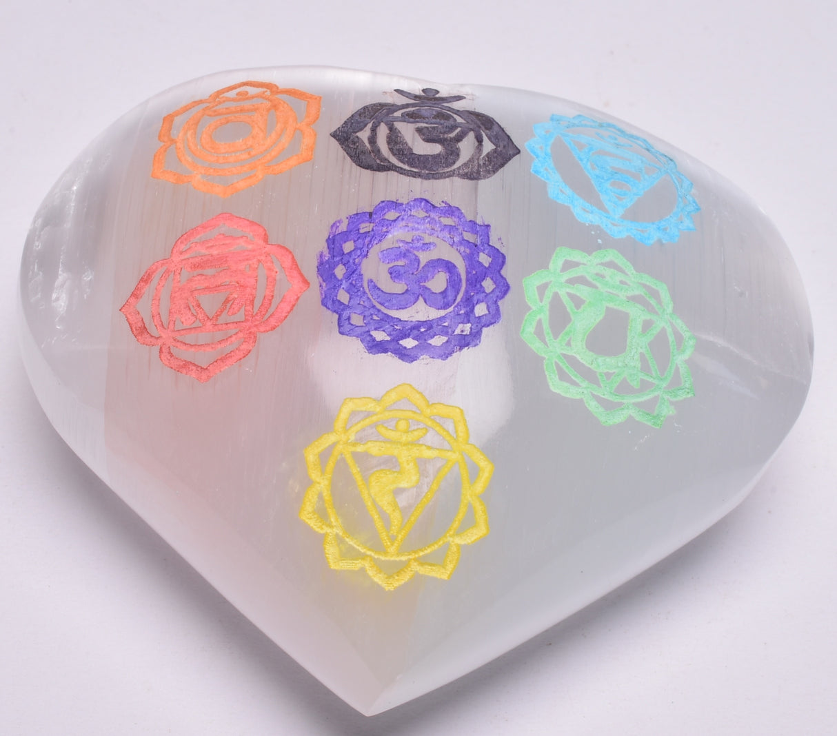 SELENITE CHAKRA PUFFY HEARTS SE22