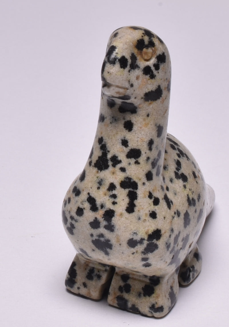 CRYSTAL DALMATION JASPER DINOSAUR CARVING P44