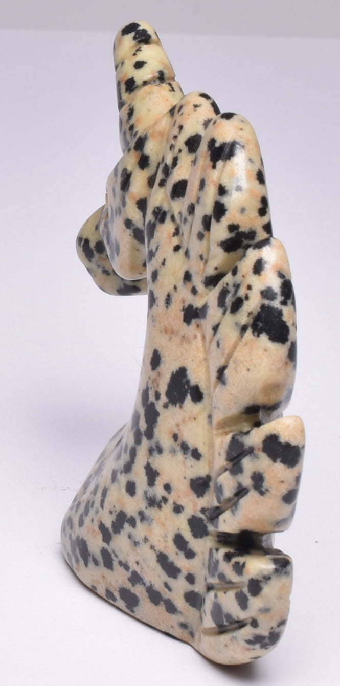 DALMATION JASPER UNICORN CARVING P52