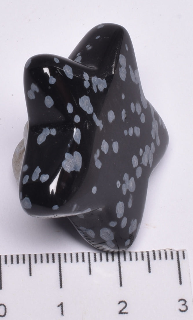 SNOWFLAKE OBSIDIAN CRYSTAL STAR CARVING P960