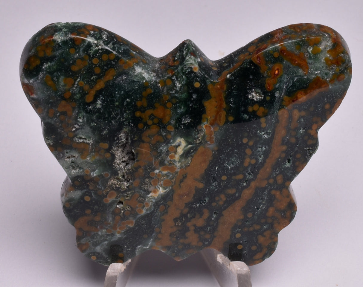 OCEAN JASPER POLISHED BUTTERFLY CARVING P981