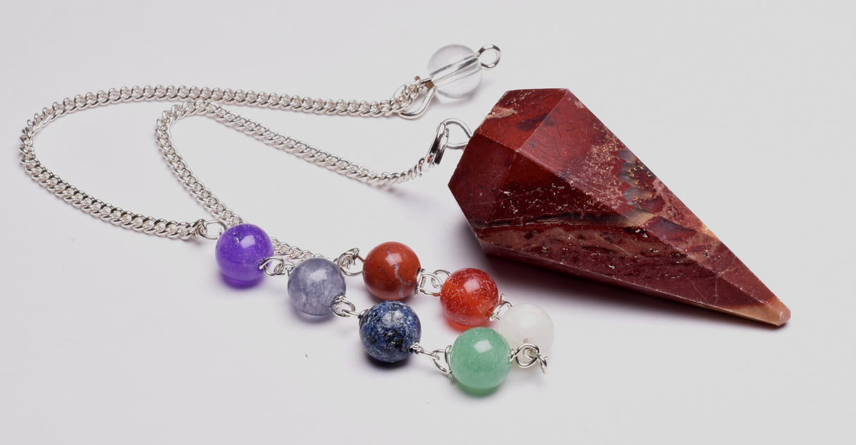 CHAKRA CRYSTAL RED JASPER PENDULUM P428