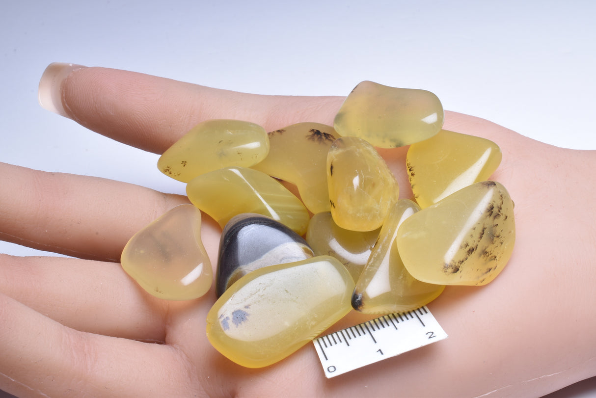 OPALITE MUSTARD POLISHED CRYSTAL TUMBLES 200 grams, Africa P470