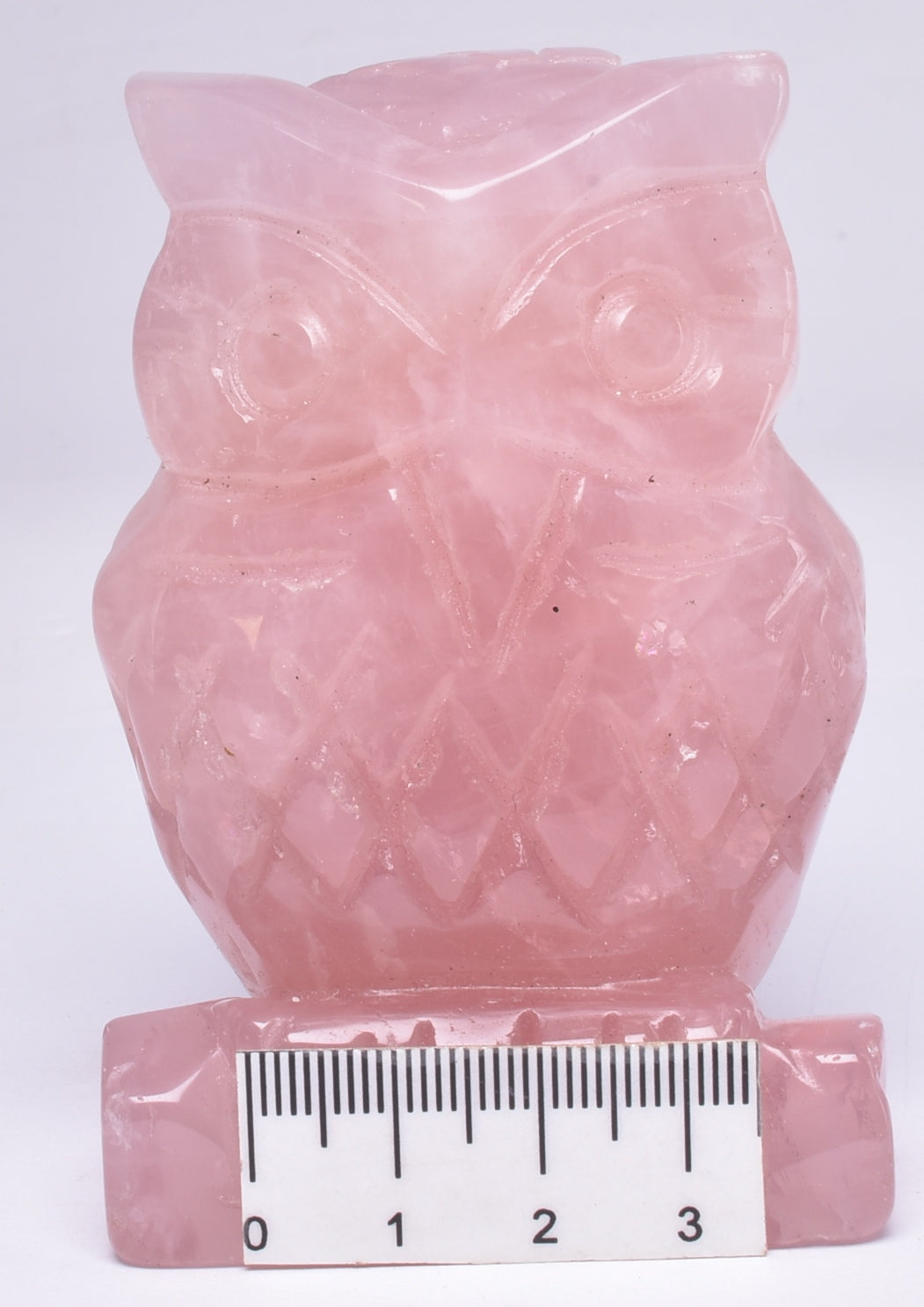 ROSE QUARTZ CRYSTAL CARVED OWL P394