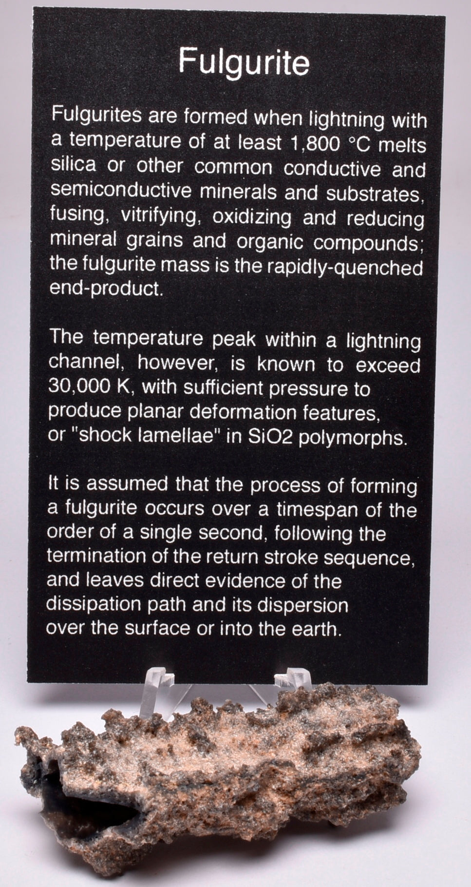 FULGURITE LIGHTNING STRIKE GLASS MOROCCO MT10