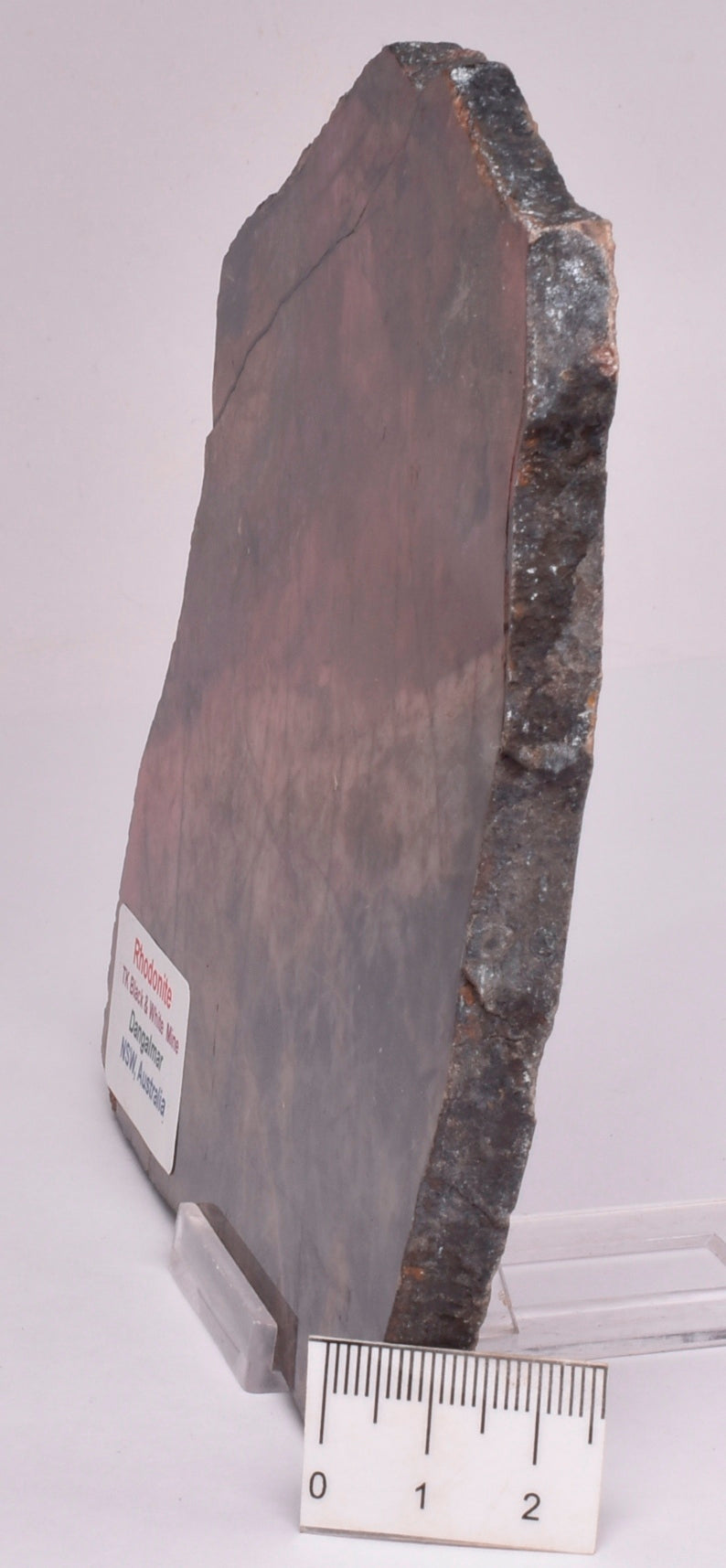 RHODONITE POLISHED SLICE, AUSTRALIA S494