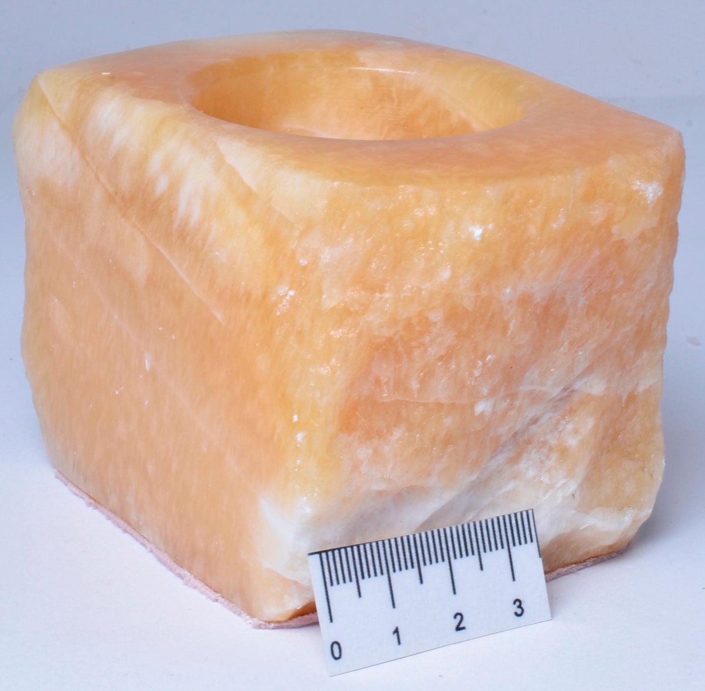ORANGE CALCITE TEA LIGHT CANDLE HOLDER P108