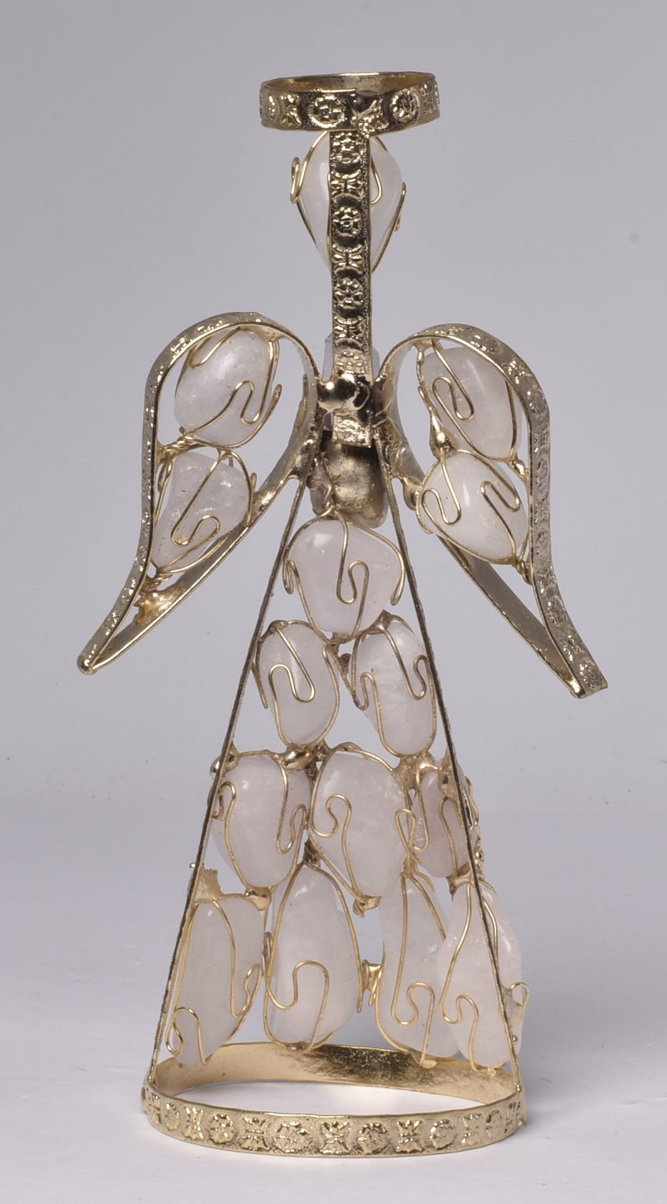 ROSE QUARTZ ANGEL with AMETHYST POINT P936