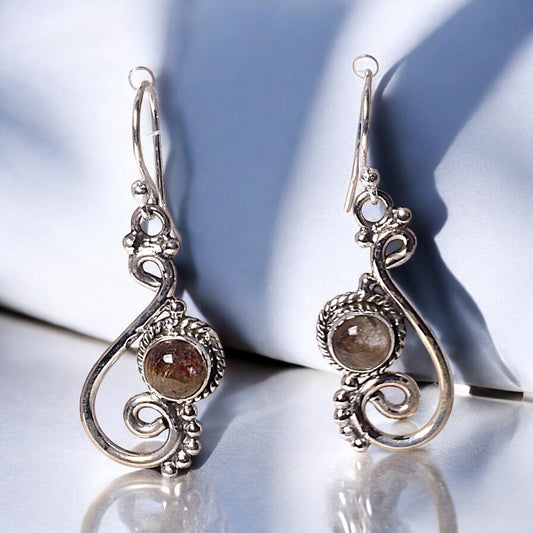 RUTILATED QUARTZ DROP EARRINGS J76