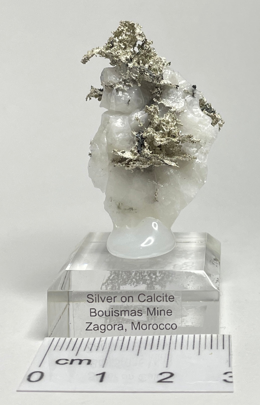 SILVER ON CALCITE, Morocco ISI018