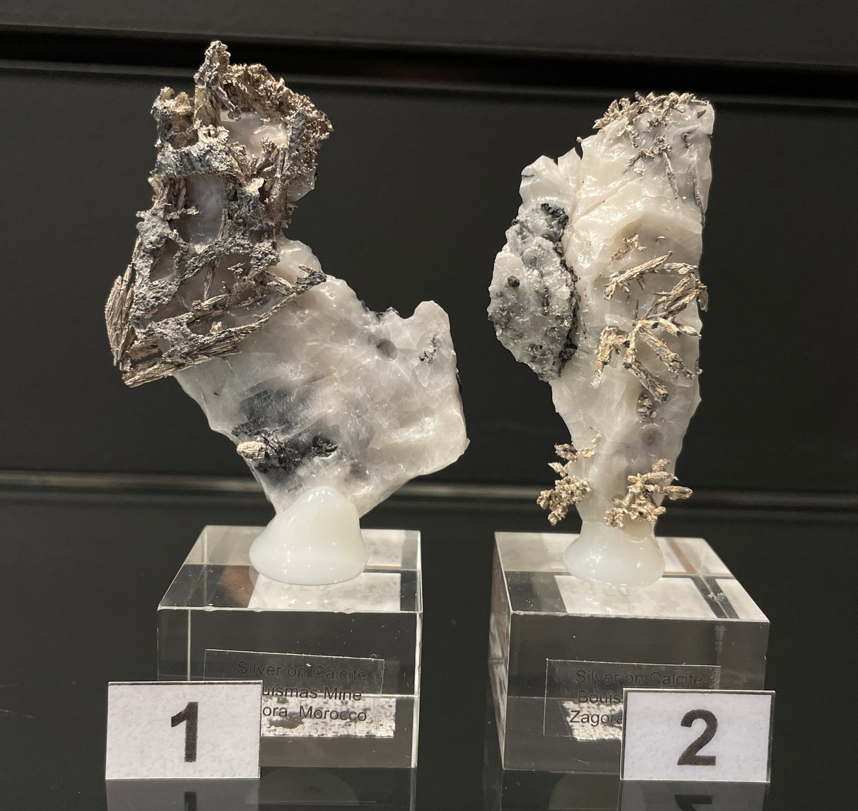 SILVER ON CALCITE, Morocco ISI036-37