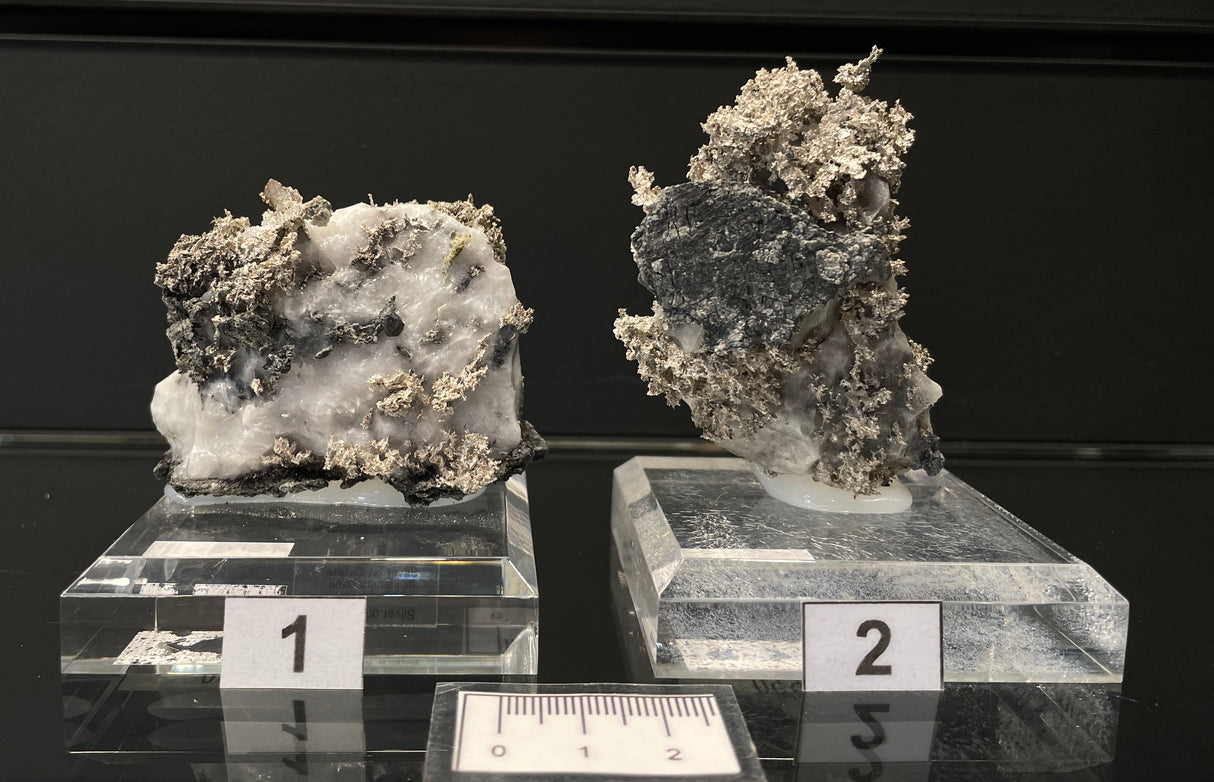 SILVER ON CALCITE, Morocco ISI045-46