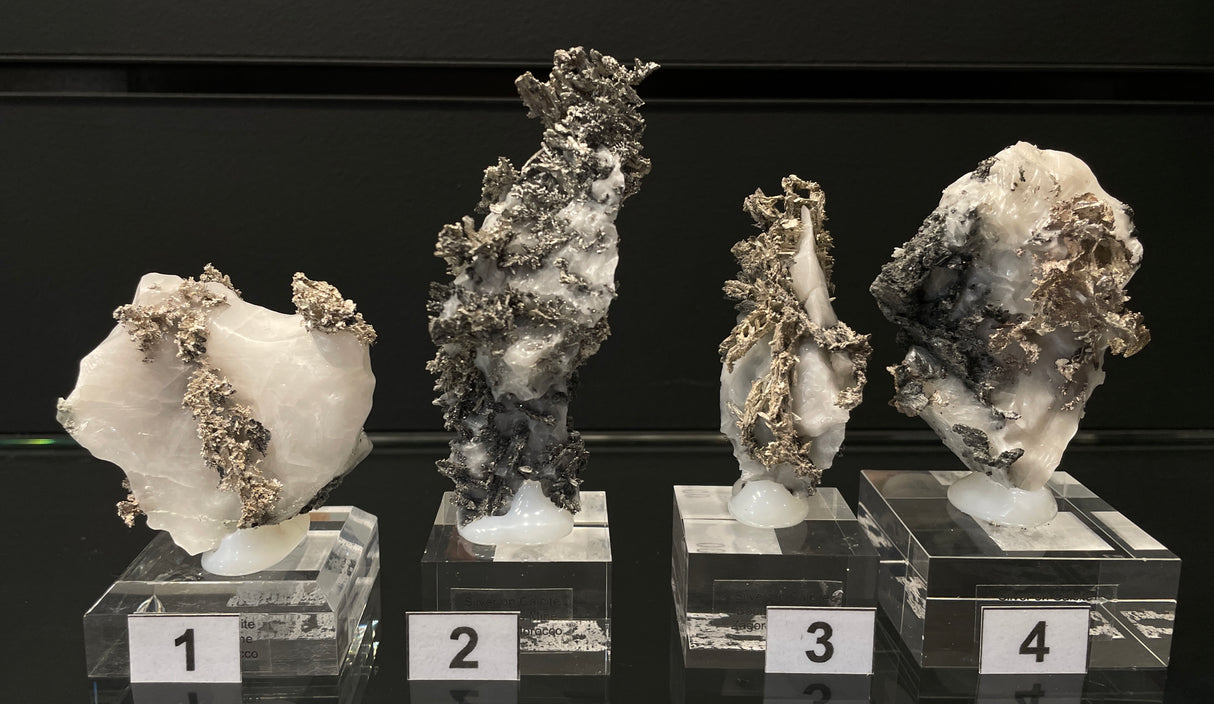 SILVER ON CALCITE, Morocco ISI059-62