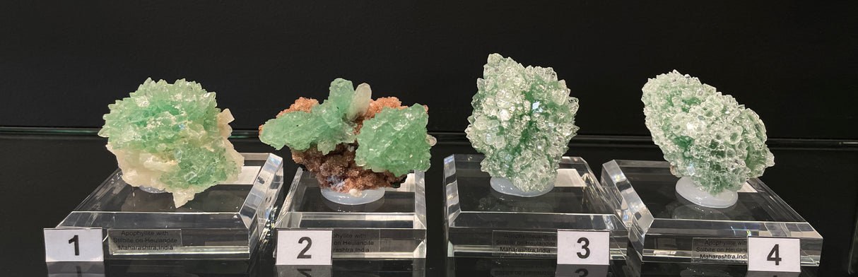 GREEN APOPHYLLITE, STILBITE AND HEULANDITE, India, IGR019-22