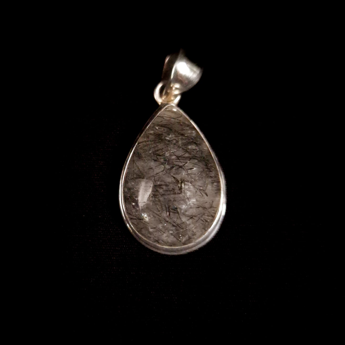 TOURMALINE IN QUARTZ PENDANT set in STERLING SILVER 3SSTQP