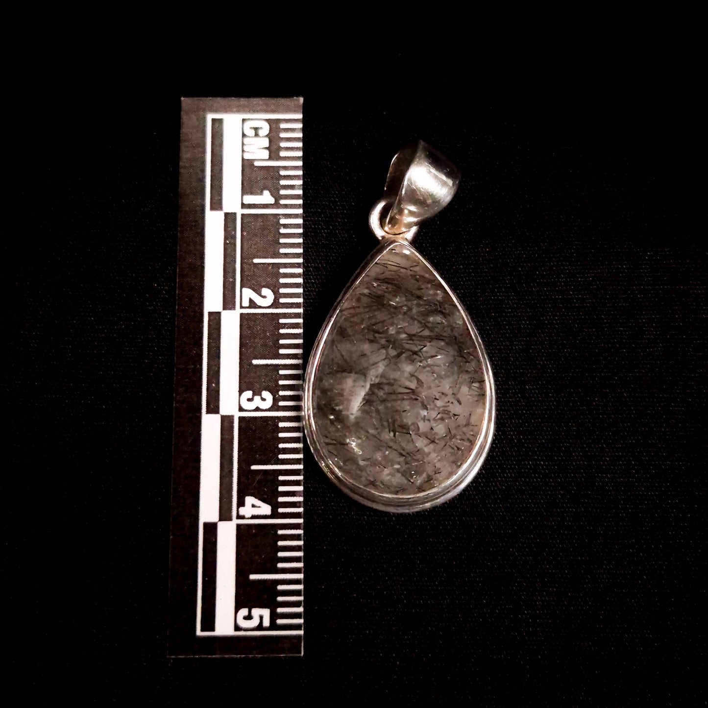 TOURMALINE IN QUARTZ PENDANT set in STERLING SILVER 3SSTQP