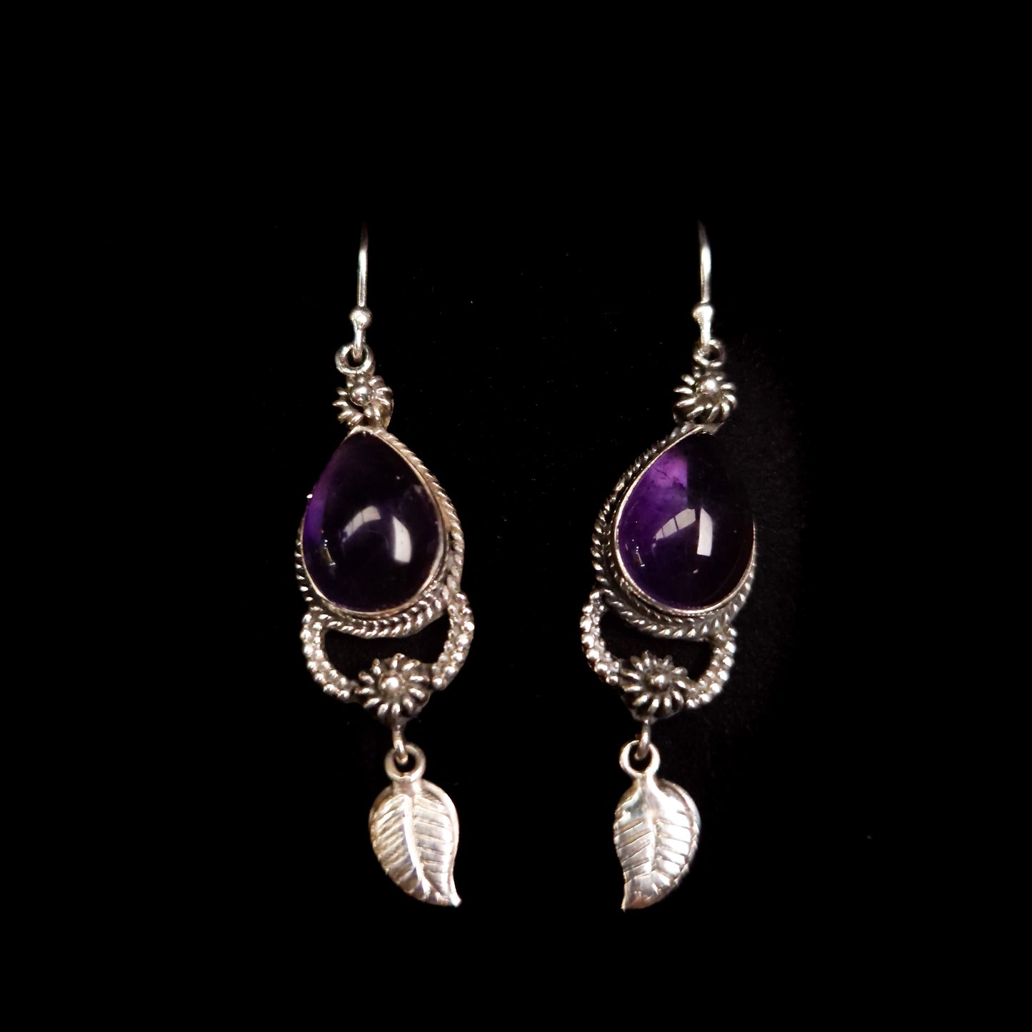 AMETHYST EARRINGS set in STERLING SILVER 3SSAME1