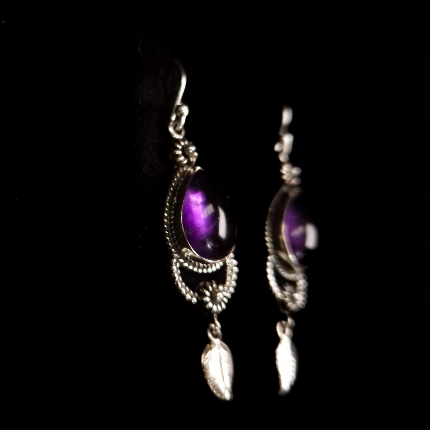 AMETHYST EARRINGS set in STERLING SILVER 3SSAME1