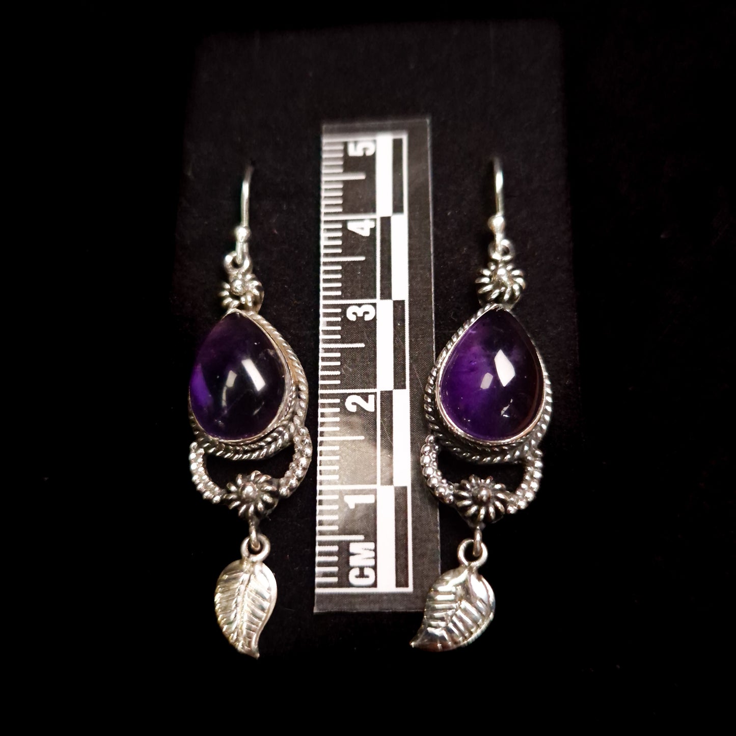 AMETHYST EARRINGS set in STERLING SILVER 3SSAME1