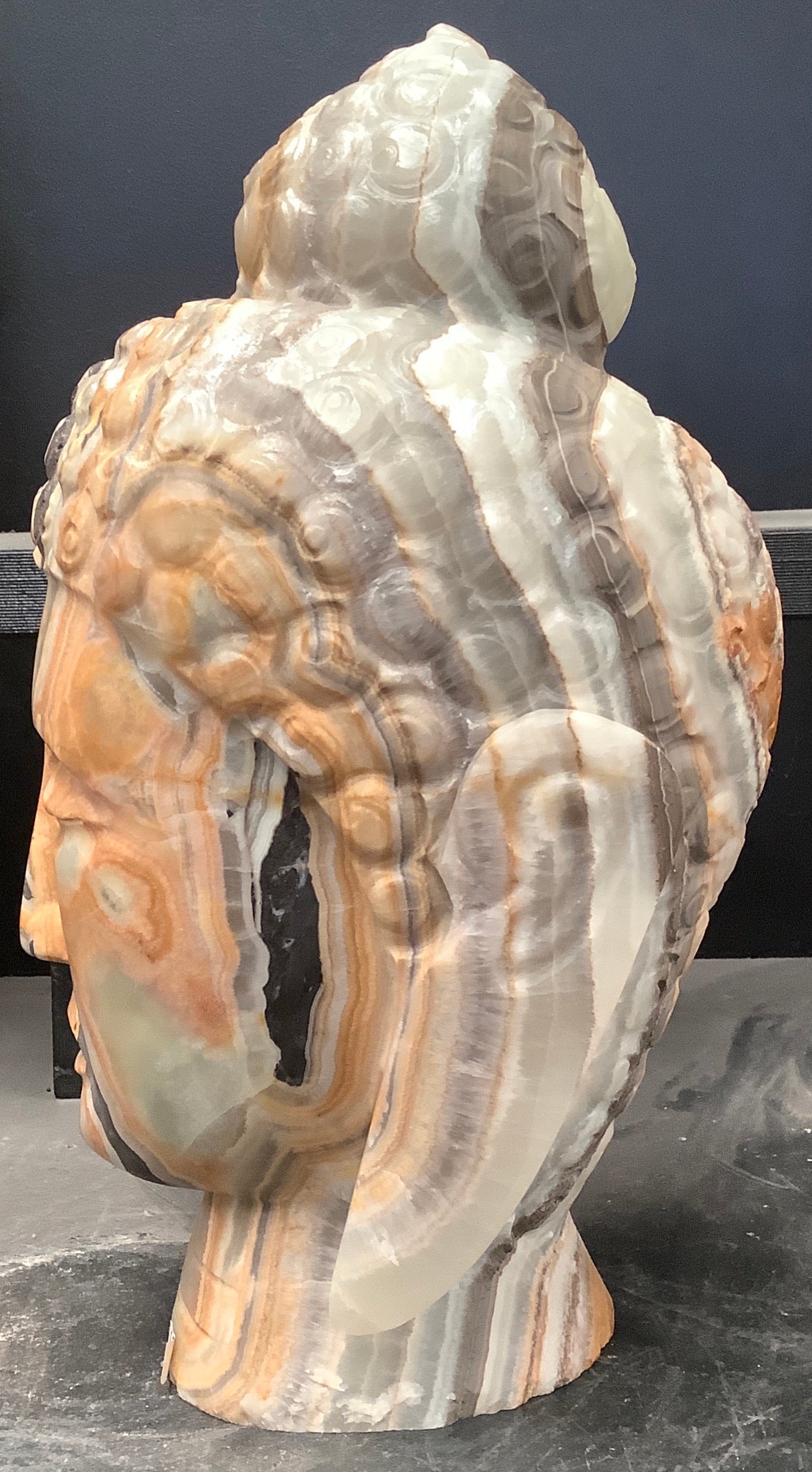 Quan Yin Onyx Head Carving