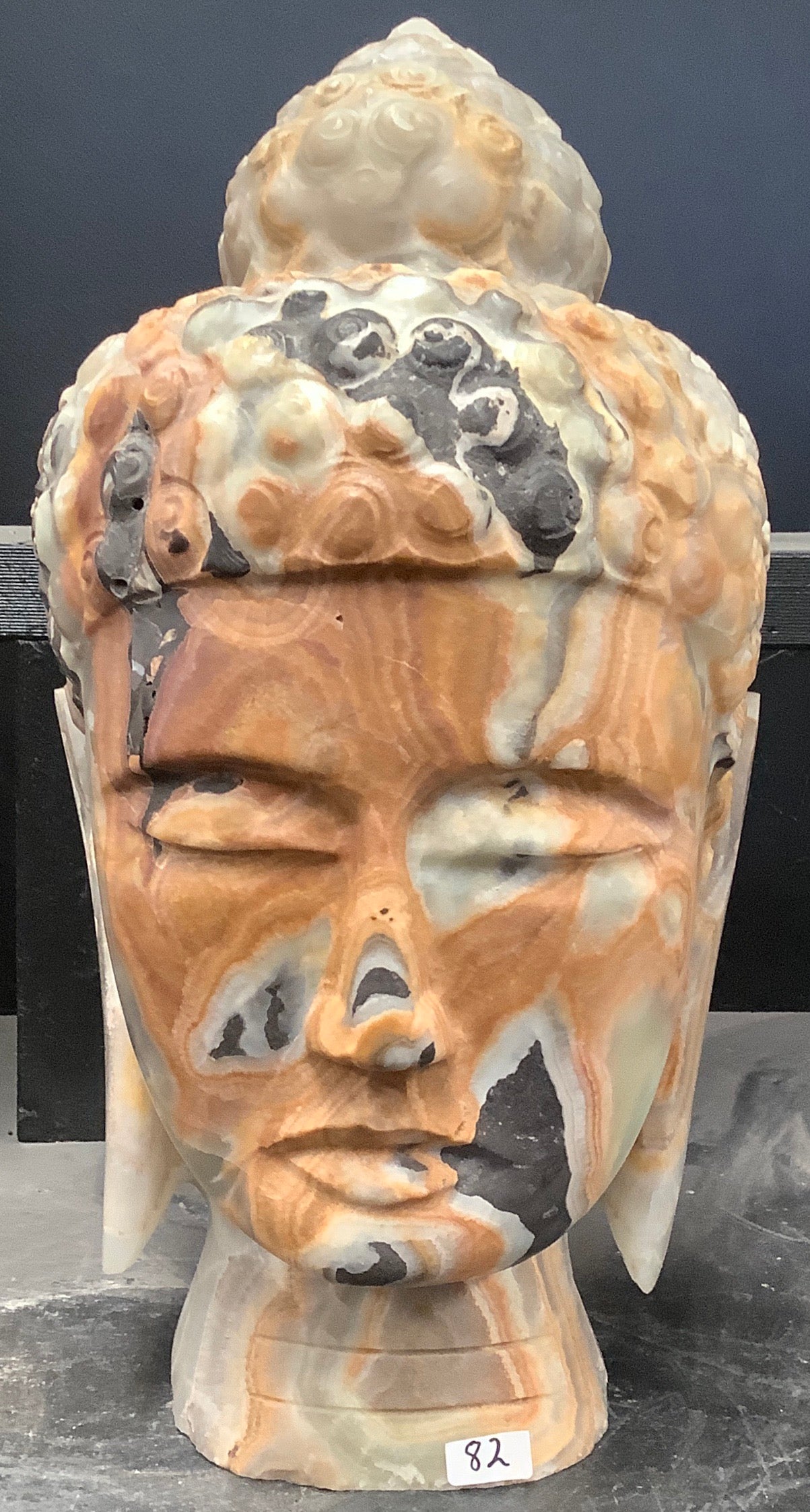 Quan Yin Onyx Head Carving