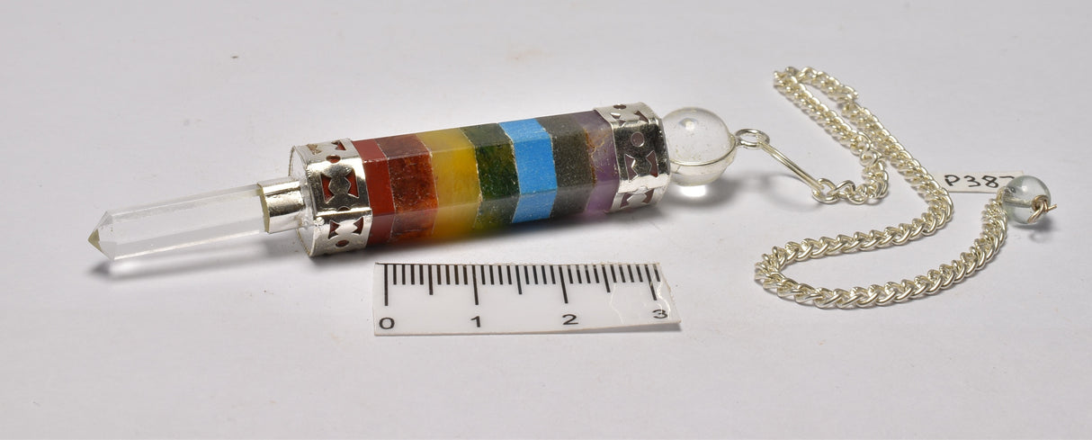 CHAKRA CRYSTAL QUARTZ PENDULUM J144