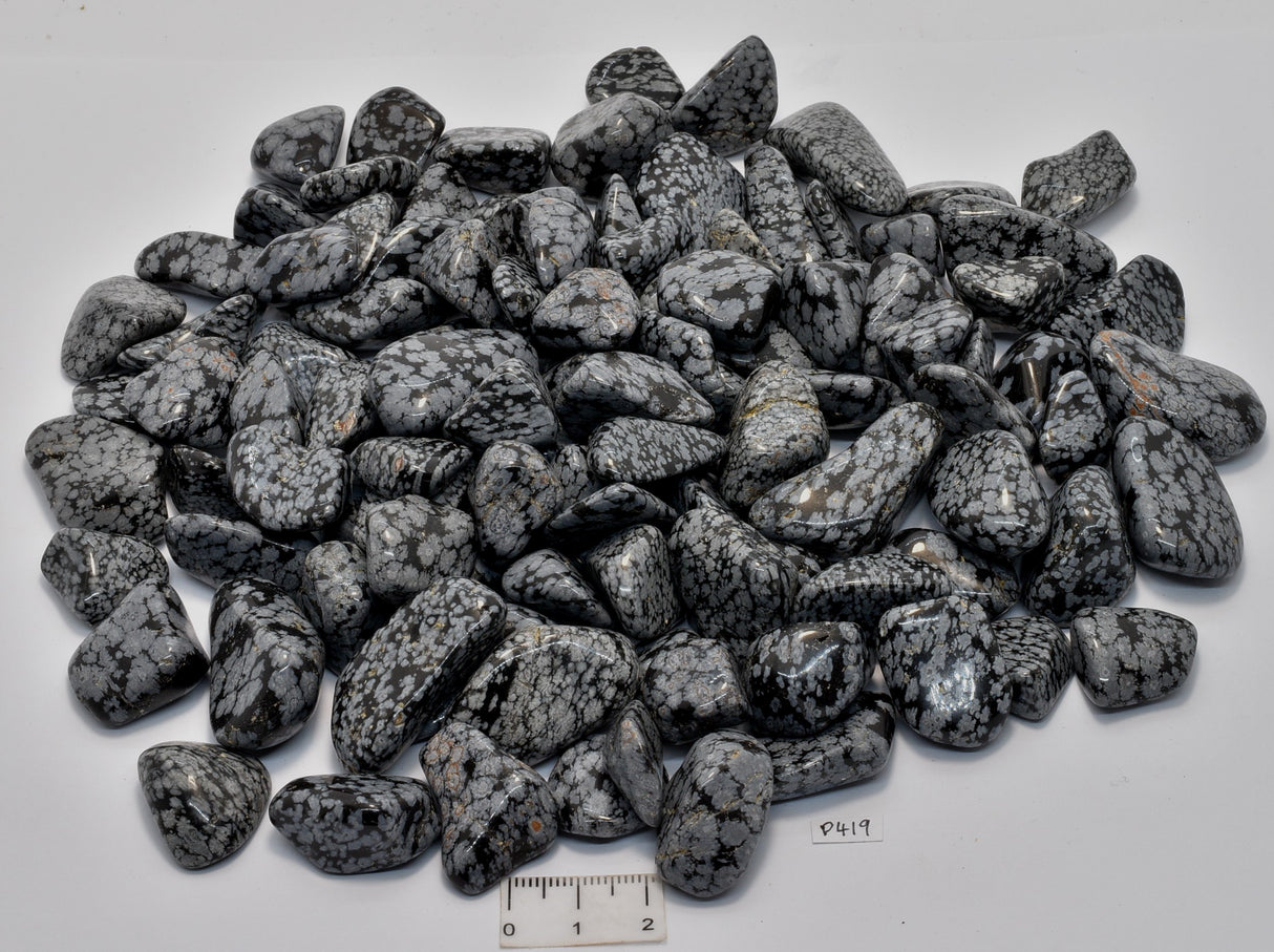 SNOWFLAKE OBSIDIAN CRYSTALS TUMBLES, 500 grams P419