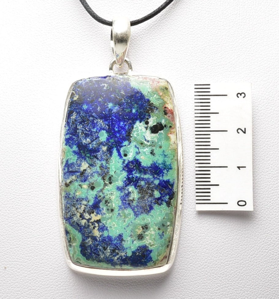 AZURITE & MALACHITE PENDANT set in STERLING SILVER J98