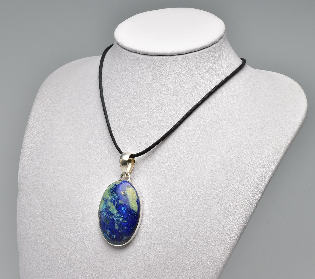 AZURITE & MALACHITE PENDANT set in STERLING SILVER J92