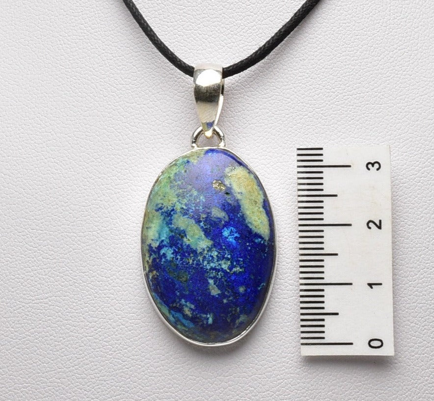 AZURITE & MALACHITE PENDANT set in STERLING SILVER J92