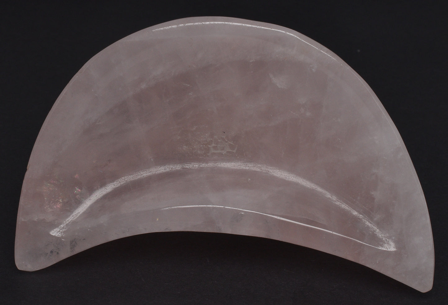 ROSE QUARTZ CRYSTAL MOON SHALLOW DISH P356