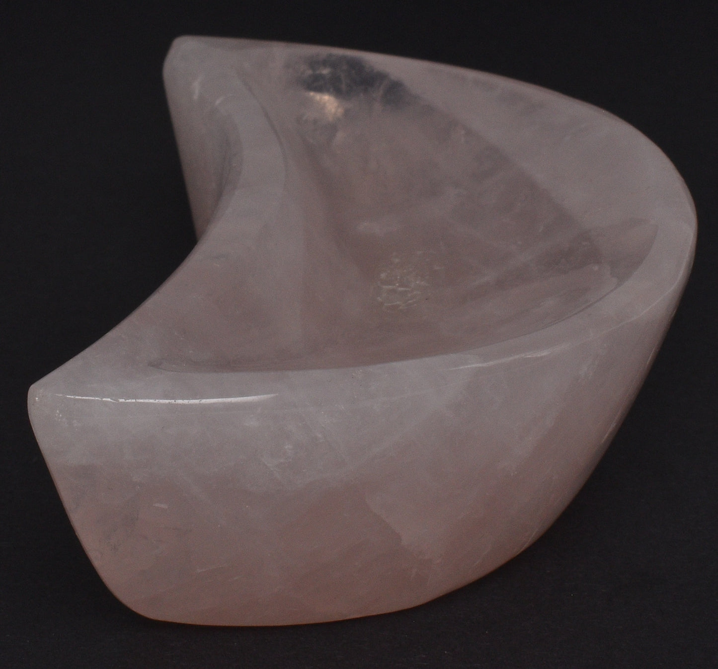 ROSE QUARTZ CRYSTAL MOON SHALLOW DISH P356